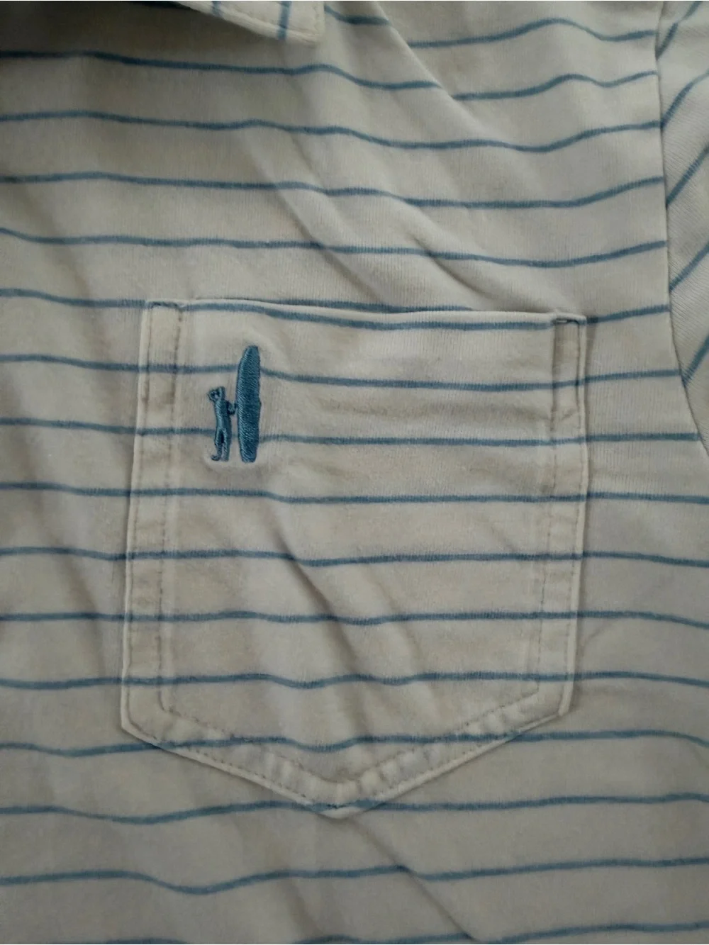 johnnie-O Boys Light Blue & White Striped Polo